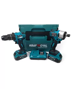 Set Masina De Gaurit si Infiletat Si Masina De Insurubat cu Impact KraftRoyal 2 Acumulatori 36V 8Ah Set Masina De Gaurit si Infiletat Si Masina De Insurubat cu Impact KraftRoyal 2 Acumulatori 36V 8Ah