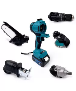 Trusa 5 in 1 Assur cu 2 acumulatori, bormasina, cheie impact, minidrujba, fierastrau sabie si flex Trusa 5 in 1 Assur cu 2 acumulatori, bormasina, cheie impact, minidrujba, fierastrau sabie si flex