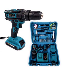 Trusa Autofiletanta Werstil, 36V, 5Ah, 30 accesorii, 2 acumulatori, cu percutie, albastru