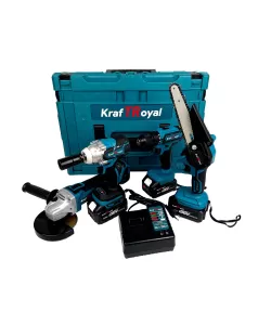 Trusa KraftRoyal, 3 Acumulatori, 36V, 8 Ah, Polizor Unghiular + Impact + Bormasina + Mini Drujba Trusa KraftRoyal, 3 Acumulatori, 36V, 8 Ah, Polizor Unghiular + Impact + Bormasina + Mini Drujba