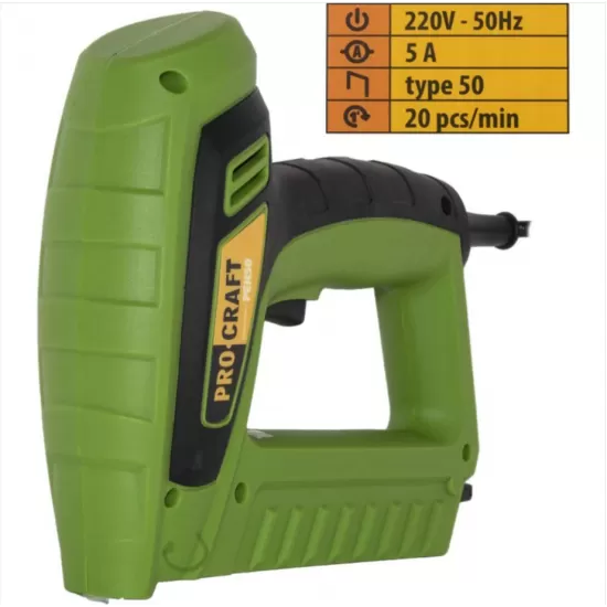 Capsator electric-pistol capse TYPE50 cu reglare de putere, 5A Procraft PEH50