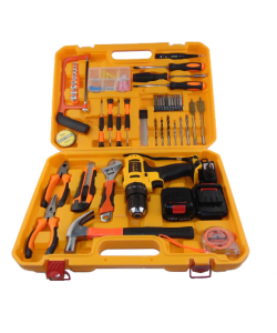 Masina de gaurit si insurubat (Bormasina) cu percutie 110 piese 24V cu 2 acumulatori si incarcator