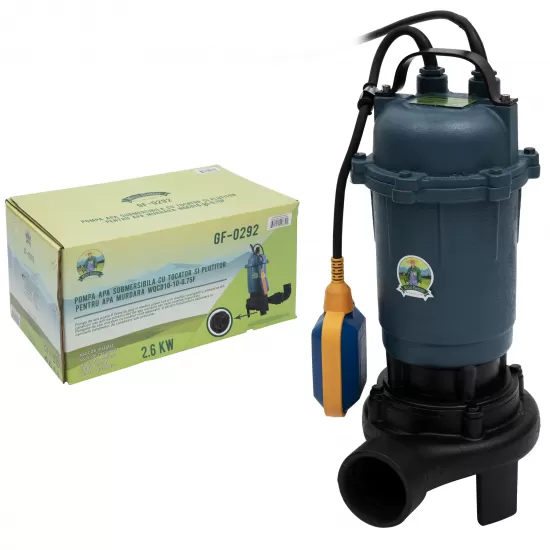 Pompa pentru apa murdara cu tocator si plutitor WQCD-2-2,6, 12 m, 2600 W