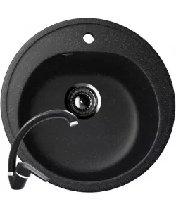 Set Chiuveta rotunda Compozit Bucatarie Ulgran U-101-308, Negru, Sifon Complet inclus + Silicon etansare + Baterie Fleko FZUF-MD275 Negru Set Chiuveta rotunda Compozit Bucatarie Ulgran U-101-308, Negru, Sifon Complet inclus + Silicon etansare + Baterie Fleko FZUF-MD275 Negru