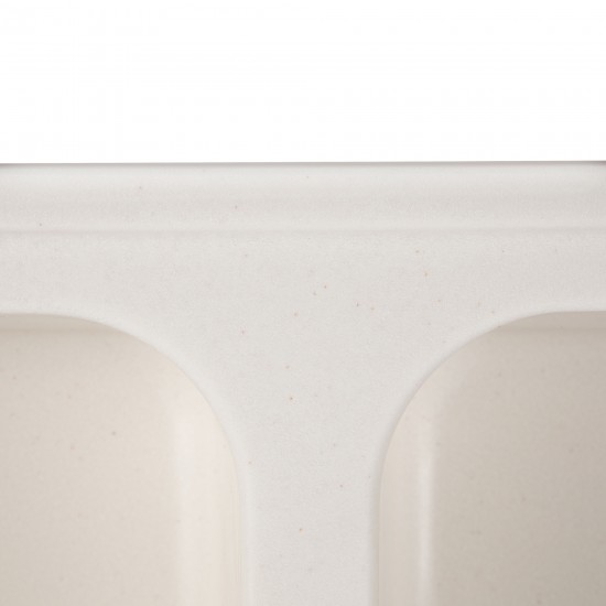 Chiuveta compozit dreptunghiulara alba 2 cuve 775x495mm
