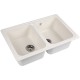 Chiuveta compozit dreptunghiulara alba 2 cuve 775x495mm