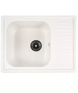  Chiuveta compozit dreptunghiulara alba cu picurator 640x490mm