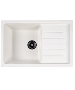 Chiuveta compozit dreptunghiulara alba cu picurator 750x495mm