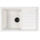 Chiuveta compozit dreptunghiulara alba cu picurator 750x495mm