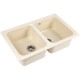 Chiuveta compozit dreptunghiulara bej 2 cuve 775x495mm Chiuveta compozit dreptunghiulara bej 2 cuve 775x495mm