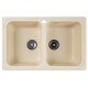 Chiuveta compozit dreptunghiulara bej 2 cuve 775x495mm Chiuveta compozit dreptunghiulara bej 2 cuve 775x495mm