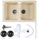 Chiuveta compozit dreptunghiulara bej 2 cuve 775x495mm Chiuveta compozit dreptunghiulara bej 2 cuve 775x495mm