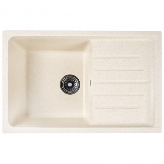 Chiuveta compozit dreptunghiulara bej cu picurator 750x495mm Chiuveta compozit dreptunghiulara bej cu picurator 750x495mm