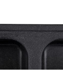  Chiuveta compozit dreptunghiulara neagra 2 cuve 775x495mm