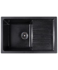  Chiuveta compozit dreptunghiulara neagra cu picurator 750x495mm