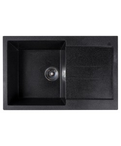 Chiuveta compozit dreptunghiulara neagra cu picurator 770x495mm