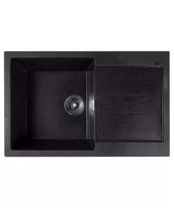 Chiuveta compozit dreptunghiulara neagra cu picurator 770x495mm