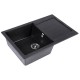 Chiuveta compozit dreptunghiulara neagra cu picurator 770x495mm Chiuveta compozit dreptunghiulara neagra cu picurator 770x495mm