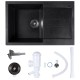 Chiuveta compozit dreptunghiulara neagra cu picurator 770x495mm Chiuveta compozit dreptunghiulara neagra cu picurator 770x495mm