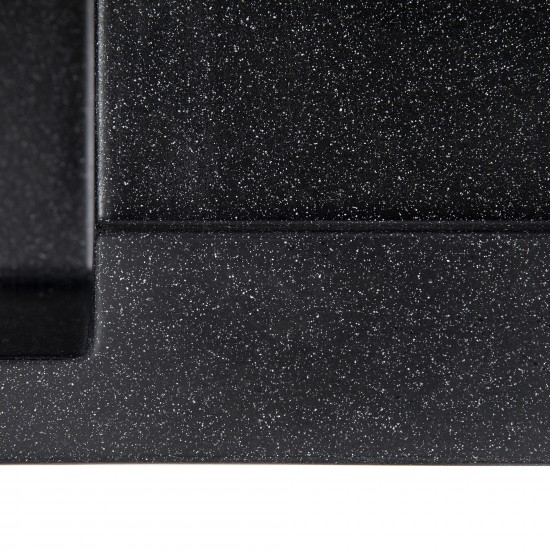Chiuveta compozit dreptunghiulara neagra cu picurator 770x495mm Chiuveta compozit dreptunghiulara neagra cu picurator 770x495mm