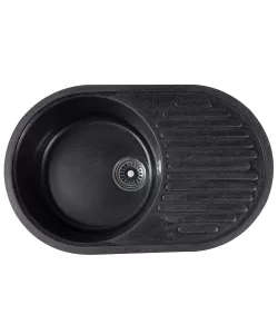 Chiuveta compozit oval negru picurator 720x455mm  Chiuveta compozit oval negru picurator 720x455mm