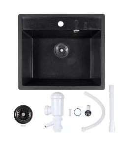 Chiuveta compozit patrat negru 550x490mm