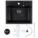 Chiuveta compozit patrat negru 550x490mm