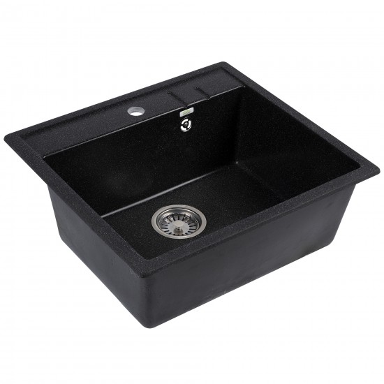 Chiuveta compozit patrat negru 550x490mm