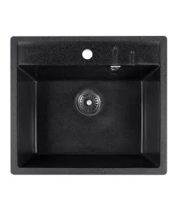 Chiuveta compozit patrat negru 550x490mm