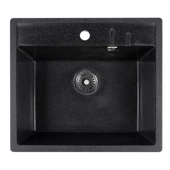 Chiuveta compozit patrat negru 550x490mm