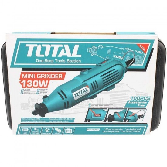 Mini polizor / aparat de gravat Total TG501032,130W cu 100 accesorii