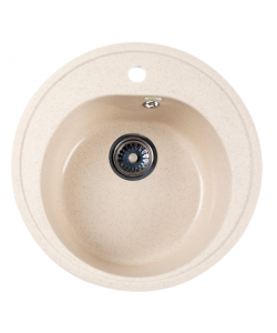  Chiuveta rotunda de bucatarie, material compozit, bej, 500mm