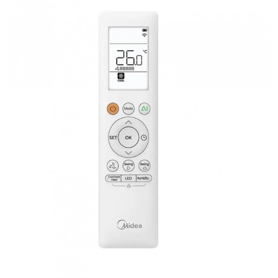 Aparat de aer conditionat Midea Breezeless E CB1-24HRFN8-MX4-24RD1-CB Inverter 24000 BTU, Wi-Fi, algoritm optimizare consum electric, Air Magic+
