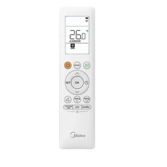Aparat de aer conditionat Midea Breezeless E CB1-24HRFN8-MX4-24RD1-CB Inverter 24000 BTU, Wi-Fi, algoritm optimizare consum electric, Air Magic+