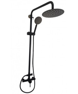 Coloana de dus BLACK 20 cm + baterie si para, monocomanda, furtun flexibil MIXXUS SUS-003-J 