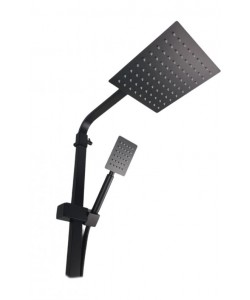 Coloana de dus, NEGRU, 120 cm + baterie si para, monocomanda, furtun flexibil, Mixxus KUB-009-J