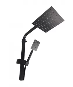 Coloana de dus, NEGRU, 120 cm + baterie si para, monocomanda, furtun flexibil, Mixxus KUB-009-J