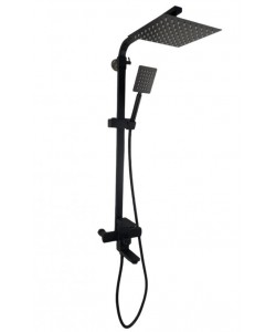 Coloana de dus, NEGRU, 120 cm + baterie si para, monocomanda, furtun flexibil, Mixxus KUB-009-J