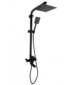 Coloana de dus, NEGRU, 120 cm + baterie si para, monocomanda, furtun flexibil, Mixxus KUB-009-J