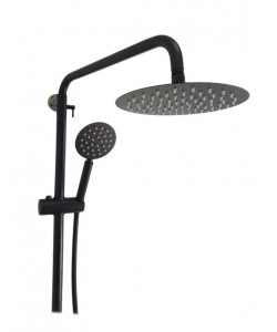 Coloana de dus, NEGRU, 120 cm + baterie si para, monocomanda, furtun flexibil Mixxus SUS-009-J