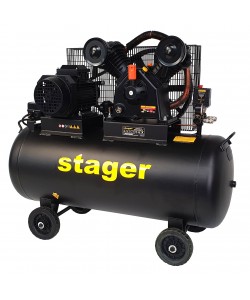 Stager HMV0.6/200-10 compresor aer, 200L, 10bar, 600L/min, trifazat, angrenare curea