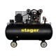 Stager HMV0.6/370-10 compresor aer, 370L, 10bar, 600L/min, trifazat, angrenare curea