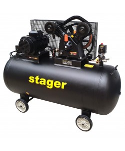 Stager HMV0.6/370-10 compresor aer, 370L, 10bar, 600L/min, trifazat, angrenare curea