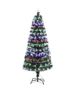Brad Artificial 120 cm cu Fibra Optica Multicolora si Suport din Metal Brad Artificial 120 cm cu Fibra Optica Multicolora si Suport din Metal