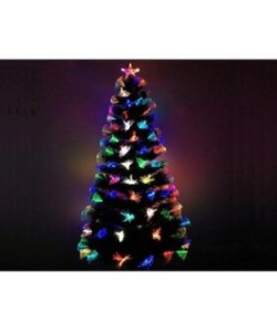 Brad artificial de Craciun, 60 cm, din fibra optica cu suport inclus