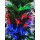 Brad de craciun artificial 150 cm, cu fibra optica multicolora + suport metalic cadou
