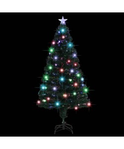 Brad de Craciun artificial cu LED vidaXL, Fibra de sticla, 150 cm, Verde