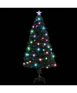 Brad de Craciun artificial cu LED vidaXL, Fibra de sticla, 150 cm, Verde Brad de Craciun artificial cu LED vidaXL, Fibra de sticla, 150 cm, Verde