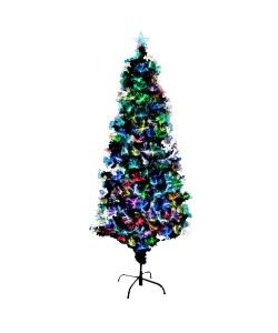 Brad de Craciun, Fibra Optica, 6 jocuri de lumini, 1.8 m, Suport Metalic