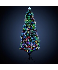 Brad fibra optica Holly, lumina multicolora, 180 cm